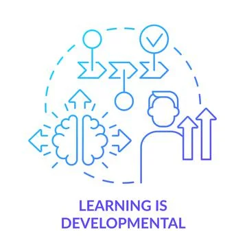 Learning is developmental blue gradient concept icon Stock Illustration