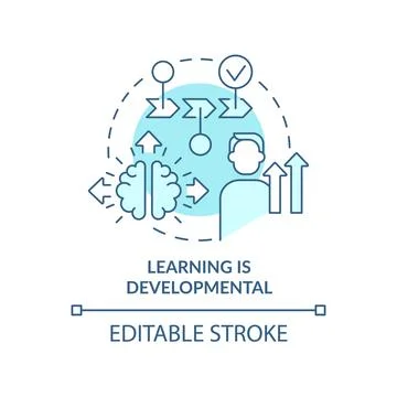 Learning is developmental turquoise concept icon Stockillustratie