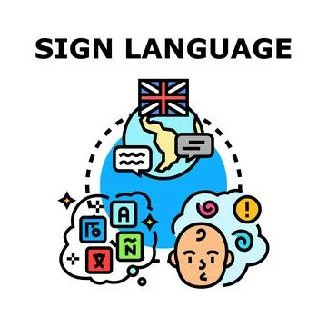 Learning different languages and communication styles globally Stock Illustration