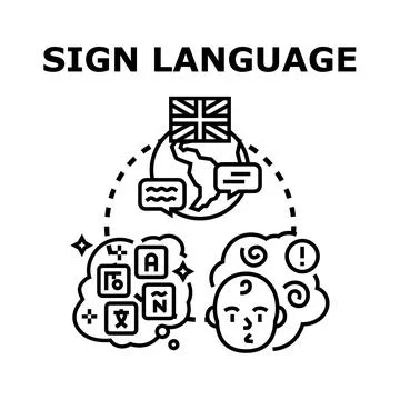 Learning different languages and communication styles globally Stock Illustration