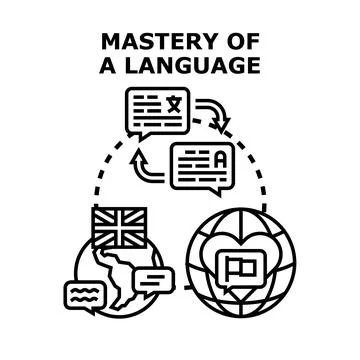 Learning different languages communication and translation concept Stock Illustration