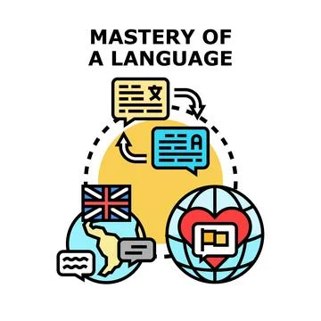 Learning different languages communication and translation concept Stock Illustration