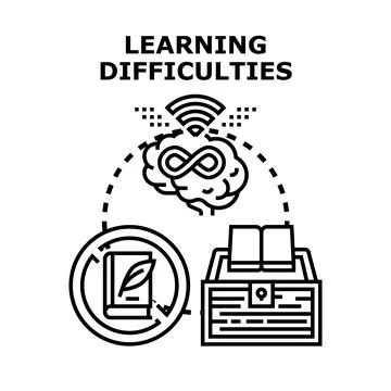 Learning difficulties concept, brain with cognitive problems Stock Illustration