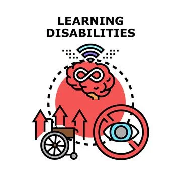 Learning disabilities vector concept exploring cognitive, physical challenges イラスト素材