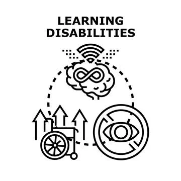 Learning disabilities vector concept exploring cognitive, physical challenges イラスト素材