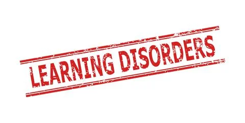 LEARNING DISORDERS Stamp with Corroded Texture and Double Parallel Lines Illustrazione stock