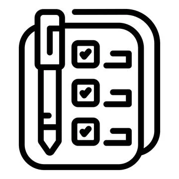 Learning to do list icon outline vector. School learn Illustrazione stock