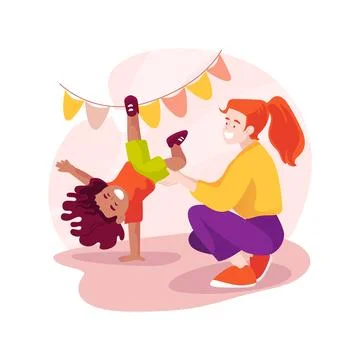 Learning to do a somersault isolated cartoon vector illustration. Ilustración de archivo