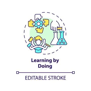 Learning by doing multi color concept icon Stockillustratie