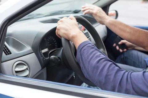 Learning to drive a car Stock Photos