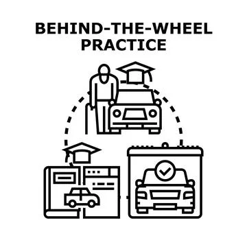 Learning to drive vehicle skills course concept 스톡 일러스트