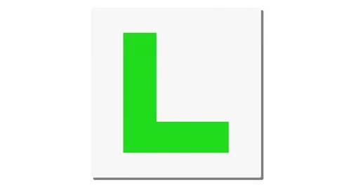 Learning driver 'L' plate green off and on animation Stock Footage 91626234