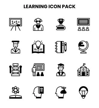 Learning DuoTone Set Icons Pack イラスト素材