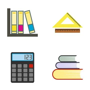 Learning education studying math preparing for school Stock Illustration