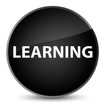 Learning elegant black round button Illustrazione stock