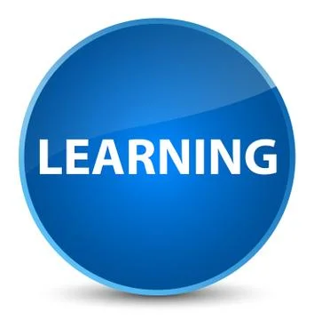 Learning elegant blue round button Illustrazione stock