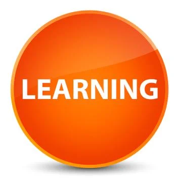 Learning elegant orange round button Stockillustratie
