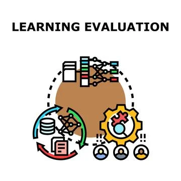 Learning evaluation process analyzing data and performance イラスト素材