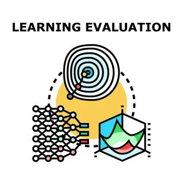 Learning evaluation process measuring performance and analytics 스톡 일러스트