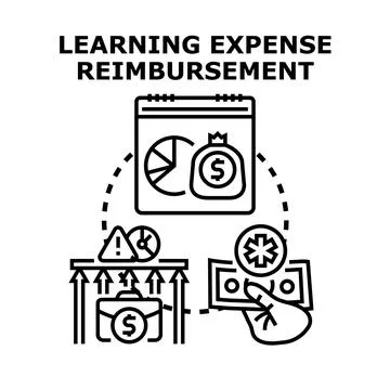Learning expense reimbursement concept vector icon illustration Stock Illustration