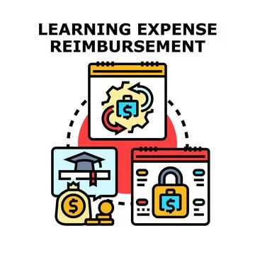 Learning expense reimbursement finance program concept 库存插图