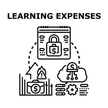 Learning expenses management and budget planning concept Stock Illustration