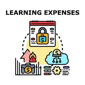 Learning expenses management and budget planning concept Stock Illustration