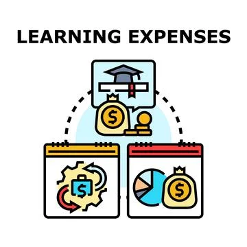 Learning expenses planning future education costs Stock Illustration