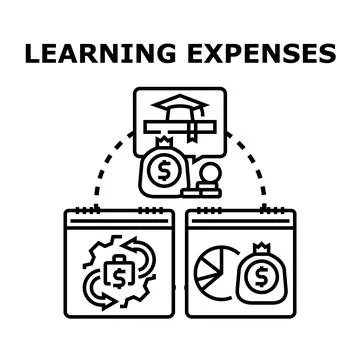 Learning expenses planning future education costs Stock Illustration