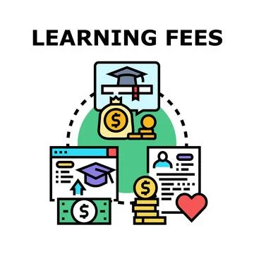 Learning fees concept with educational costs managing Stock Illustration
