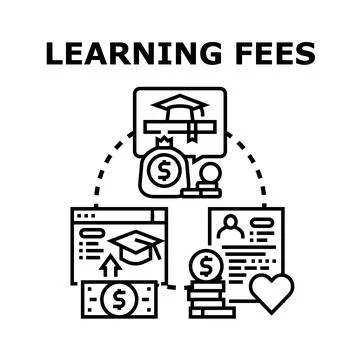 Learning fees concept with educational costs managing Stock Illustration