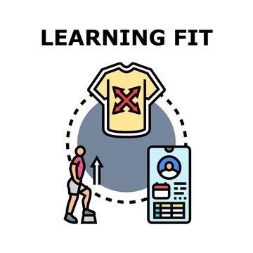 Learning fit developing personal training application icon vector Stock Illustration