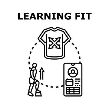 Learning fit developing personal training application icon vector Stock Illustration
