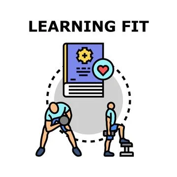 Learning fitness knowledge training for a healthy lifestyle Stock Illustration