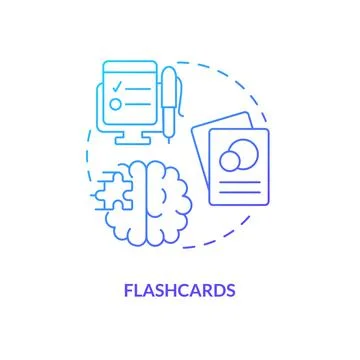 Learning flashcards blue gradient concept icon イラスト素材