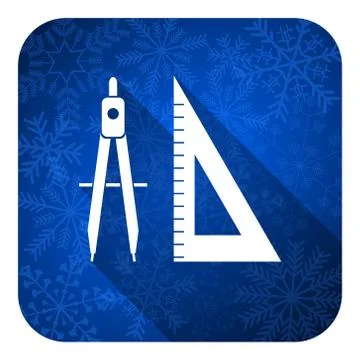 Learning flat icon, christmas button. Stock Illustration
