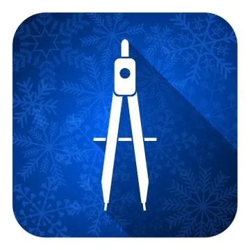 Learning flat icon, christmas button. Illustrazione stock