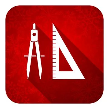 Learning flat icon, christmas button. Illustrazione stock