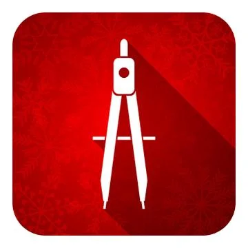 Learning flat icon, christmas button. Stock Illustration