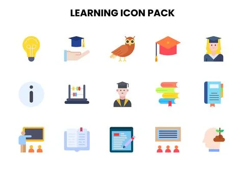 Learning Flat Set Icons Pack イラスト素材