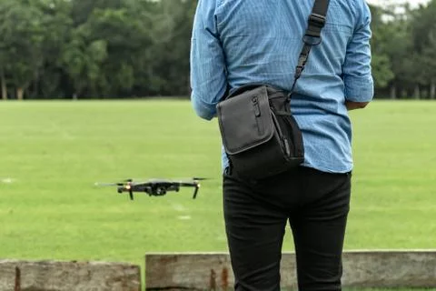 Learning to fly a drone. Stock Photos