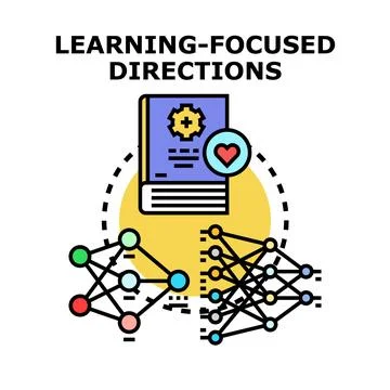 Learning focused directions with artificial intelligence development Stock Illustration
