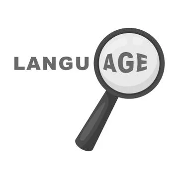 Learning foreign language icon in monochrome style isolated on white background Stock Illustration