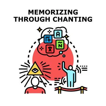 Learning foreign language skills through memorization and lecture Illustrazione stock