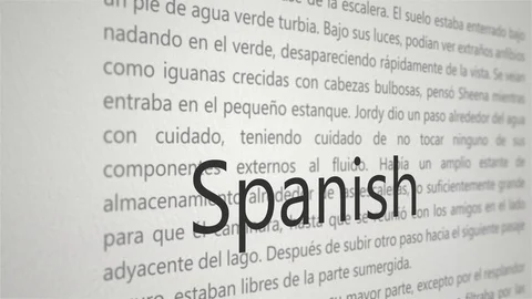 Learning Foreign Language Typography Concept - Spanish Stock Footage 102534542