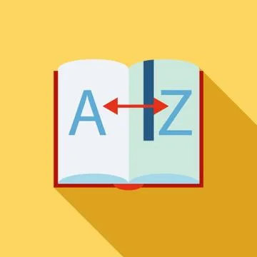 Learning foreign languages icon, flat style Stock Illustration