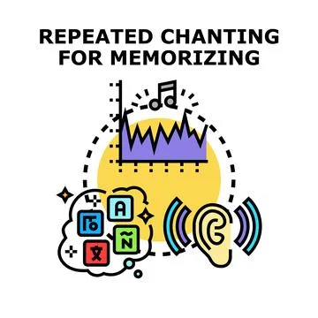 Learning foreign languages by repeated chanting Stock Illustration