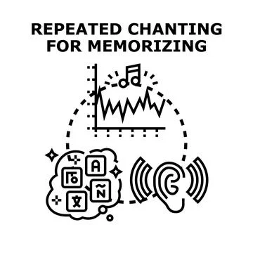 Learning foreign languages by repeated chanting Stock Illustration