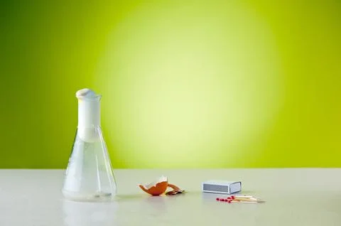 Learning by fun - egg and bottle experiment Stock Photos