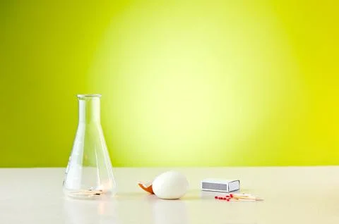 Learning by fun - egg and bottle experiment Stock Photos